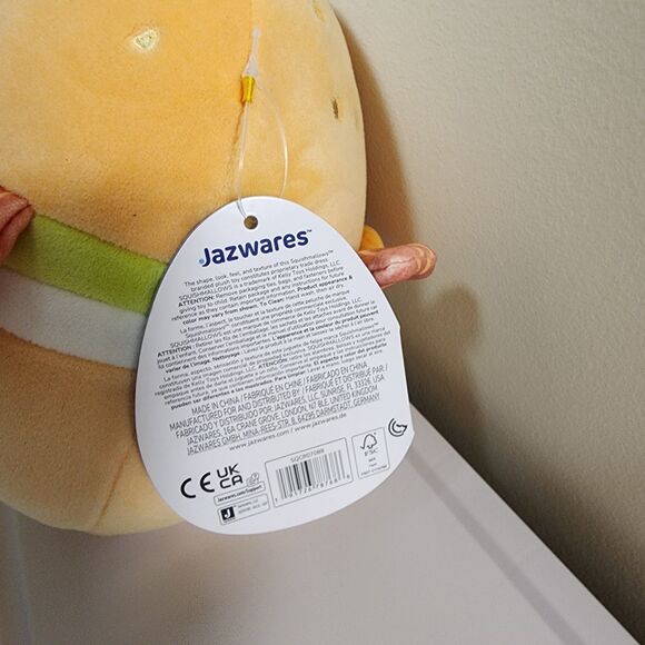 Squishmallows Geronimo The Bagel Breakfast Sandwich 8" Food Plush NWT - Picture 6 of 13